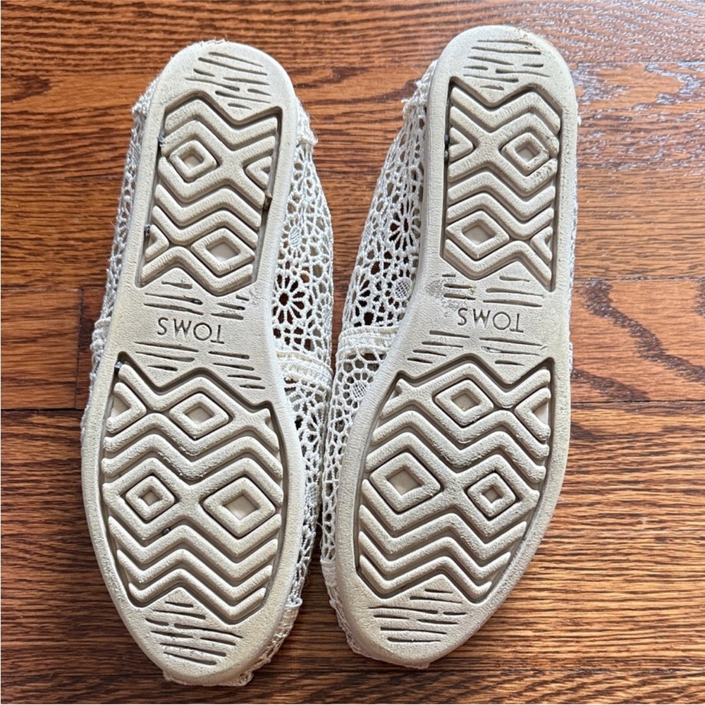 Toms Cream Crochet Lace Slip-Ons - Picture 2 of 5